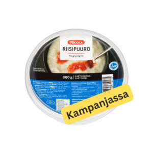 Pirkka riisipuuro valmispuuro pakkauksessa